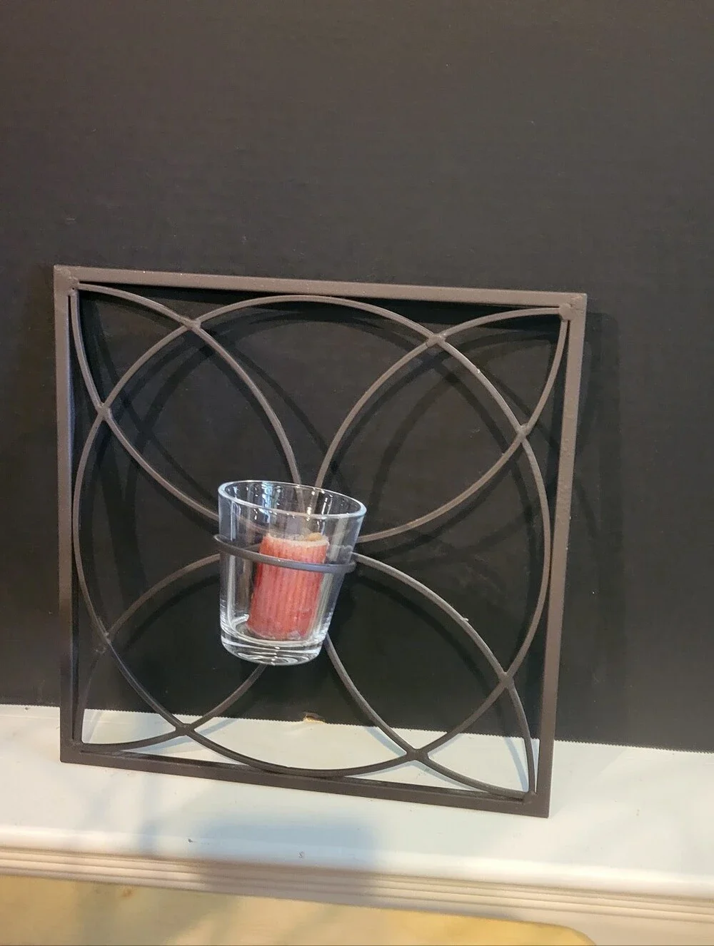 Pair of Wrought Iron  Tealight Wall Sconce Candle Holder 12